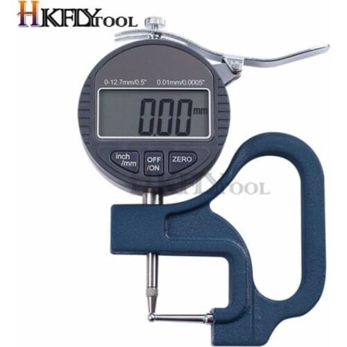 0-10mm Electronic Digital Thickness Gauge 0.01mm Round Head Micron Thickness Indicator Meter Lens LCD Micrometer