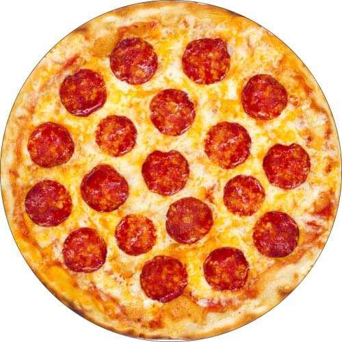 Funny Food Pepperoni Pizza 3D Printed Flannel Throw Blankets Double-sided Round Fleece Blanket