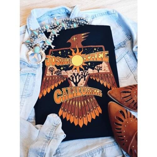 California Vintage Lightning bird Unisex Tshirt Graphic Cotton Hipster Tees Plus Size Organic Tops Harajuku Tumblr Print T shirt