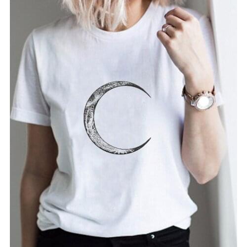 Summer T Shirts Women Art Abstract Simple Tshirt Casual Short Sleeve Korean Harajuku Top 2020 Skuggans Creative Line T-shirt Tee