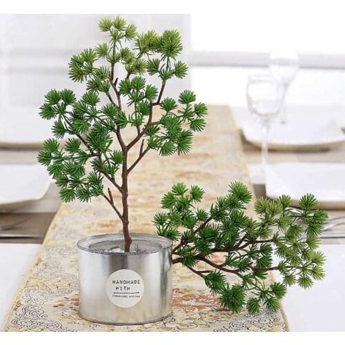 Artificial Plant Plastic Fake Plants Pine Branch Plastic Green Plants For Grden Home Office DIY Decoration Artificial Plants