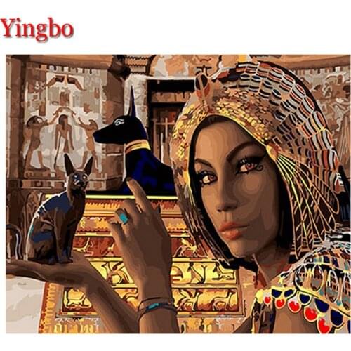 Egypt Queen and sphynx cats 5D Diy Diamond Painting Cross Stitch Rhinestone Pictures Diamond Embroidery Mosaic Needlework