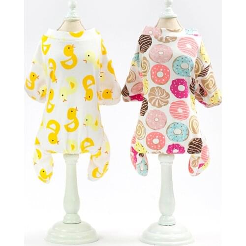 Dog Jumpsuit Puppy Cat Dog Costume Home Wear Casual Cartoon-fruit-pattern Pet Pajamas Dog Clothes Dogs Pet Coat Jackets 2021