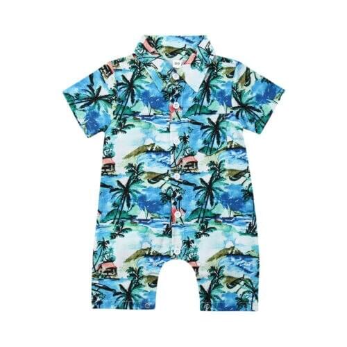 Short Sleeve Newborn Baby Girl Hawaii Romper Jumpsuit Outfits Clothes Sets 0-24M