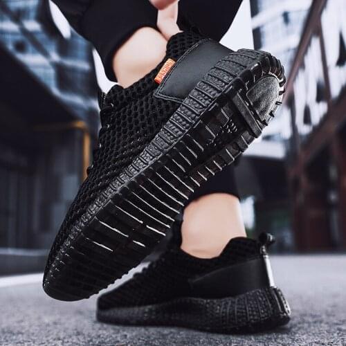 Slip black on sneakers mesh trainers air tenis breathable adulto top plain leisure beige fashion classic mens sports dress shoe