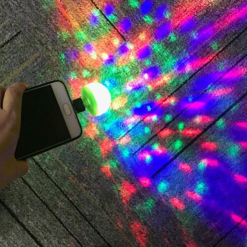 Mini USB Disco Light Strobe RGB LED Music Stage Lights Sound Control Disco Club DJ Party Light Bulb Projector Crystal Magic Ball