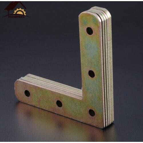 Myhomera 4Pcs Strengthen Connection L Shape Code Corner Connector Brackets Table Chair Bed Board Joint Fastener 90 Angle Support