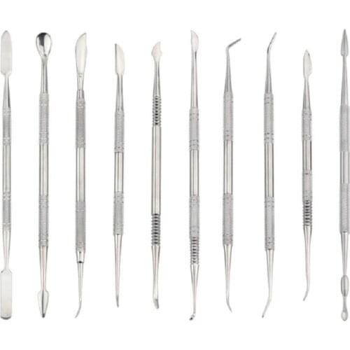 1-10-11Pcs/Set Pottery Clay Tools Bag Box Stainless Steel Modeling Handmade Deluxe Art Set Pottery/Sculpting/Ceramic/Polymer