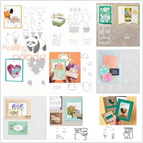 Animal Flower Metal Cutting Die And Stamp Set Template For Scrapbook DIY Gift Card Album Embossing Decoration Handmade Craft