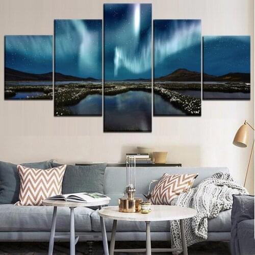 Natural Landscape Wall Art Canvas Printed Picture Decor Paintings 5 Piece HD Print Painting Canvas Wall Art Home Decor Artwork
