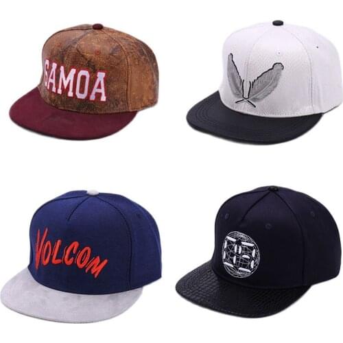 New Unisex Solid Snapback Hat Womens Embroidered PU leather Adjustable trucker Hats Mens Sports caps Baseball