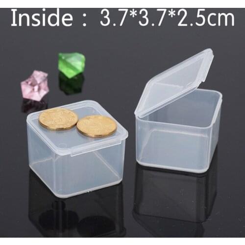 Wholesale Transparent Plastic Small square Boxes ,Packaging storage box , with lid for jewelry box Accessories Finishing box