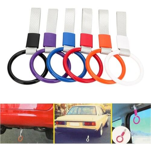 Rear Bumper Exhaust Warning Loop Pull Ring Round JDM TSURIKAWA RING DRIFT Handle Strap 4x4 Car Accessories Decoration Interior