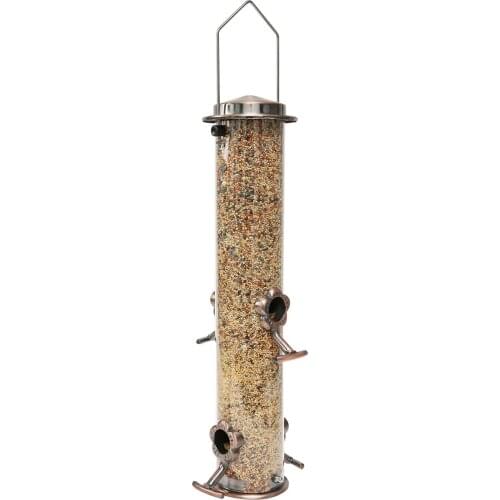 Wild Bird Hanging Feeder Tubular Anti-rust Outdoor Garden Decor Bird Feeders Tray Birdhouse Pet Water Feeders Food Container