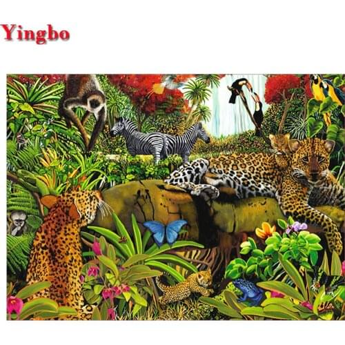 DIY resin square round drill diamond painting animal leopard zebra 5d Cross Stitch embroidery diamond mosaic sale wall decor