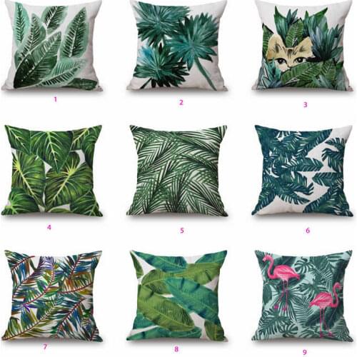Pillow Bed Plant Car Tropical Sofa Decor Home Case Cover Waist Cushion Throw 18"