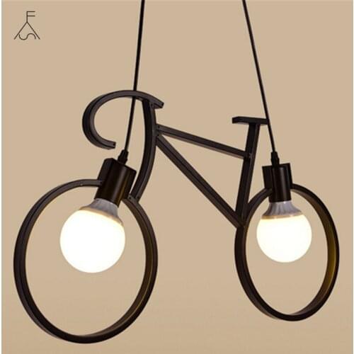 Retro Pendant Light Creative Iron Bicycle Pendant Lamp Living Room Simple Restaurant Bar Industrial Kitchen Hanging Lamps