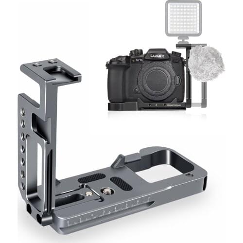 Half Cage Vlog Plate for Panasonic Lumix GH5/GH5S Vertical Shoot Hand Grip Holder L Shape Quick Release Plate Bracket adjustment