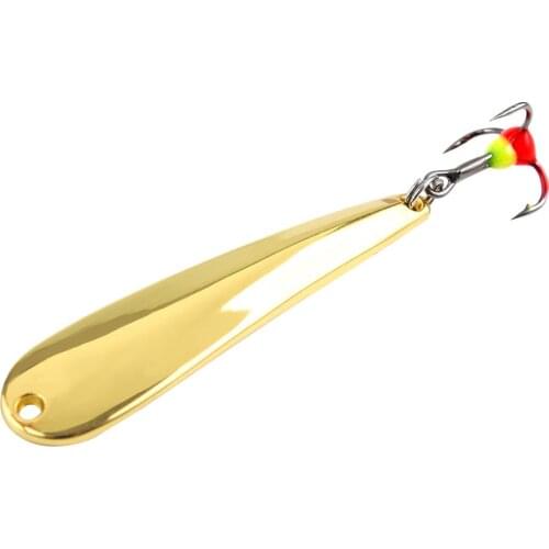 Winter Ice Fishing Lure 5g/7g/11g 43mm-63mm Gold Silver Metal Spoonbait Hard Lure with Treble Hook for fishing of perch and pike