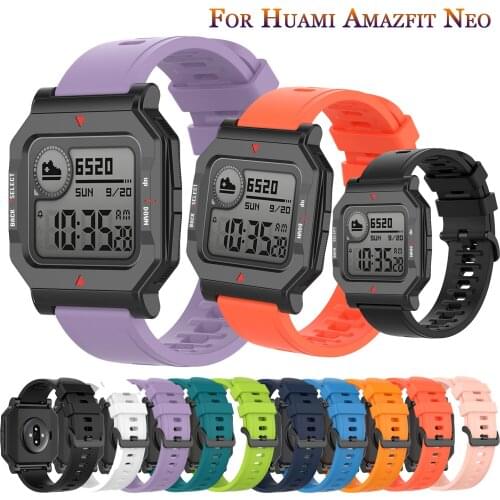New Soft Classic Silicone Watch Strap For Xiaomi Huami Amazfit Neo Smart Watch Replacement Wristband For Amazfit Neo Watch Band