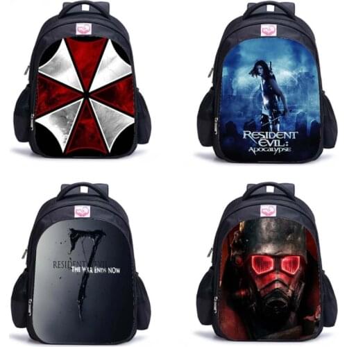 16inch Games Resident Evil 3D Printing Backpack for Teenage Girls Boys Book Travel Bag Children School Backpacks