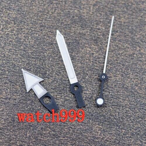 Silver watch hands fit NH35 NH36 movement green luminous hand