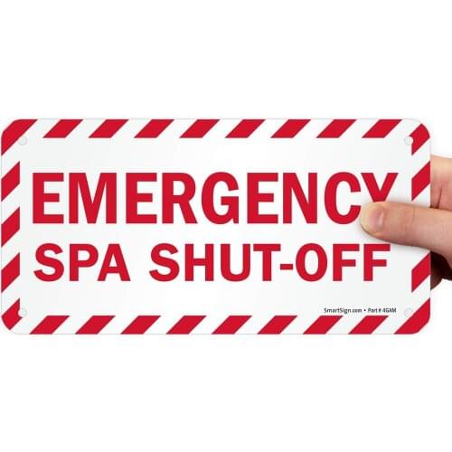 SmartSign "Emergency Spa ShutOff" Sign | 5" x8" Plastic