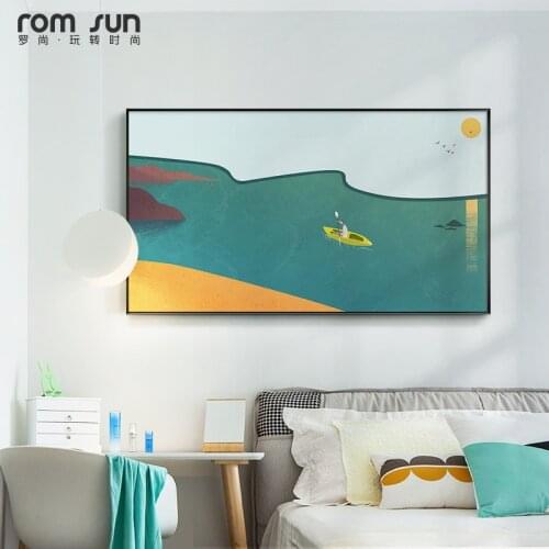 Modern cartoon At sunset Canvas Painting posters and print landscape wall art Pictures for Living Room Bedroom lobby home decor