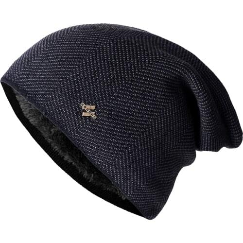 High Quality Cotton Winter Hat Add Fur Warm Beanies Hat Baggy Skullies Knitted Hat For Men Women Ski Sports Beanies Cap