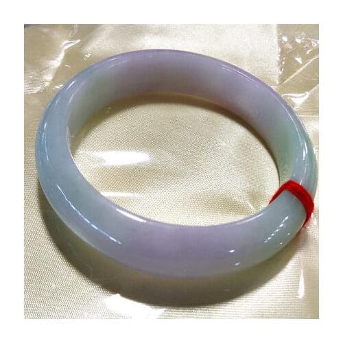 Zheru Jewelry Natural Burmese Jade Light 54-64mm Bracelet Elegant Princess Jewelry Best Gift for Mother and Girlfriend