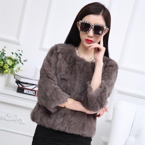 2021 Winter Womens Fashion Short Real Rabbit Fur Coats Female Natural Fur Warm Jackets Ladies O-Neck Slim Solid Outwear U632