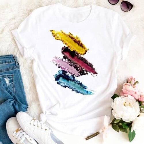 Women Clothes Nail Art 90s Clothing Printing Ladies Summer Print Fashion Tshirt Female Short Sleeve Tee Top Graphic T-shirt