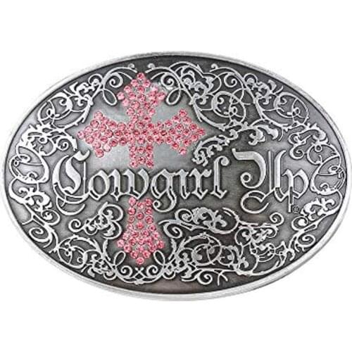 Rose cross rhinstone belt buckle for woman western cowboy buckle without belt custom alloy width 4cm