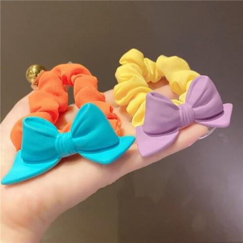 Women Girl Bow Scrunchies Elastic Hair Ties Bands Knot Colorful Summer Fashion Korean Mujer Head Accessories Hyuna Wholesale