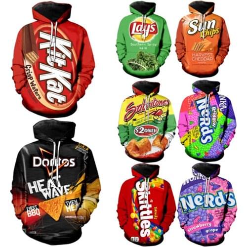 Womens New Products Couple models Fashion 3D Hoodie Ramen Food Fast Food Print Loose Hooded Sweatshirt Casual Pullover Sudderas