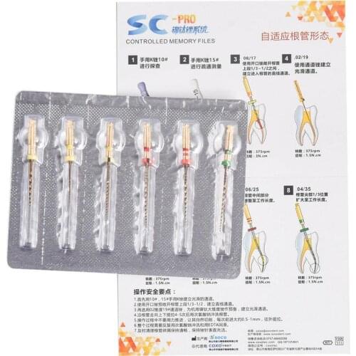 Dental COXO SOCO SC-PRO Controlled Memory NITI File 21/25mm Assorted 6Pcs/Pack