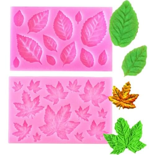 1PCS Silicone Maple Leaf Fondant Cake Decorating Tools Chocolate Baking Mould 3D Sugarcraft Resin Clay Homemade Bakeware