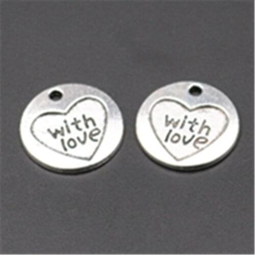 10pcs Antique Silver Color More with Love Charm Alloy Pendants for Necklaces Bracelets DIY Jewelry Findings 20mm A671