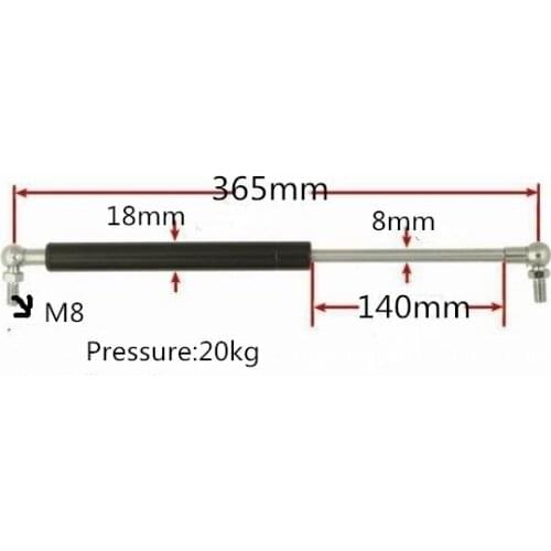 140mm Stroke 20KG/41.8lb Force Lift Strut Prop Damper Auto Gas Spring in Spings for Furniture/Cabnite/Door/Auto M8 Hole Diameter