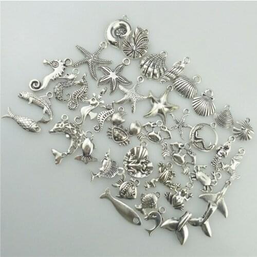 Free shipping Beach Sea Horse Starfish Shell Snail Conch Crab Mermaid Turtle Whale Pendant