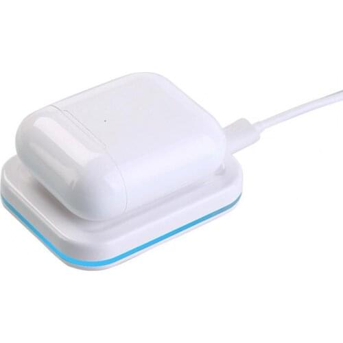 Wireless Charger Quick Charging Intelligent Recognition 2 in 1 Bluetooth Earbuds Smart Phone Charging Station 3W/7.5W for iPhone