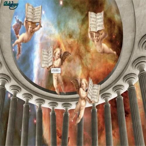 Beibehang Large custom wallpaper beautiful aesthetic Greek European angel ceiling home decoration