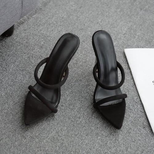 Blue Sequins Rhinestone Fashion Women Sandals Pointed end Peep Toe Thin High Heels Sandals Lady Nightclub Shoes 35-42