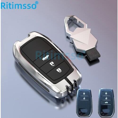 Zinc Alloy Car Key Case for Toyota Key Cover for Chr Rav4 Auris Avensis Prius Aygo Camry Corolla Land Cruiser 200 Prado Crown
