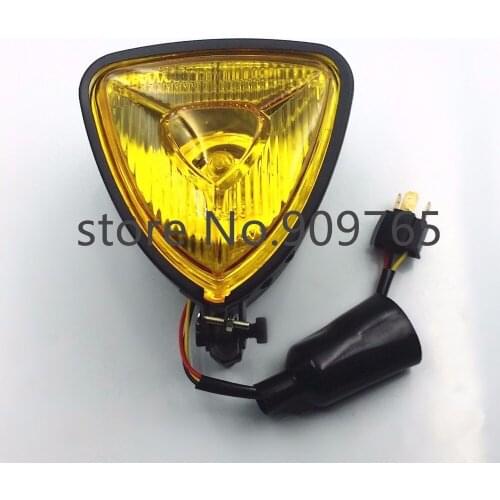 Black Triangle Motorcycle Headlight for Harley Honda Kawasaki Suzuki Yamaha Cruiser Chopper Cafe Racer Old School Bobber Touring