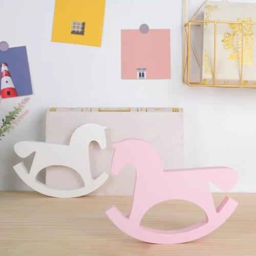 Nordic Style Nursery Decor Wooden Horse Figurine Kids Childrens Room Decoration Scandinavian Nordic Style For Kids Room