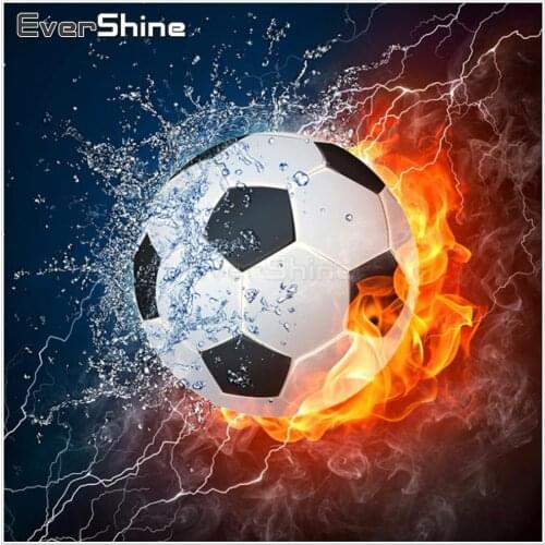 EverShine New Arrival Diamond Embroidery Football 5D DIY Diamond Paining Full Drill Square Diamond Mosaic Cartoon Manual Hobby