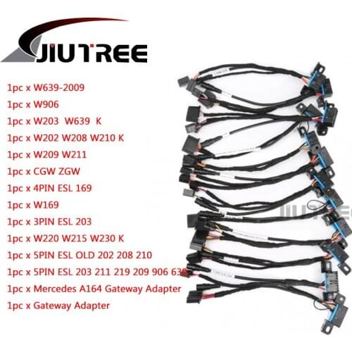 JIUTREE forbenz Test Cable of EIS ELV Test Cables Works Together with VVDI MB BGA Tool 12pcs/set