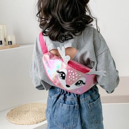 Girls Cute Cartoon Deer Waist Pack Kids Children Messenger Chest Bags Outoor Women Small Crossbody Bag Handbag Поясная сумка