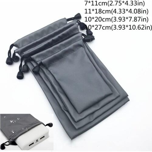 1PC Reusable Waterproof Drawstring Bags Power Bank Storage Bag for Electronic Gadgets Case Cover Earphone Pouch Bag